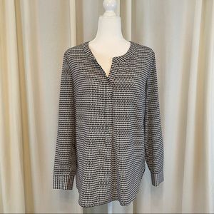 Talbots black/white long-sleeves blouse